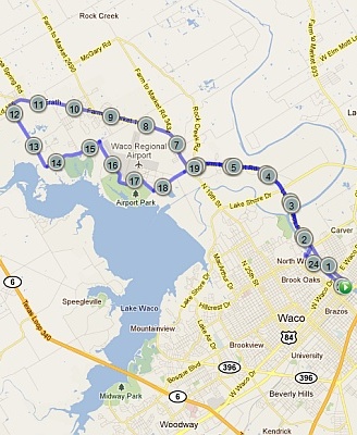 25-mile course map