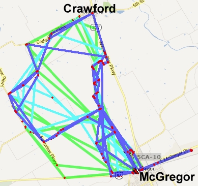 APRS tracks from our trackers